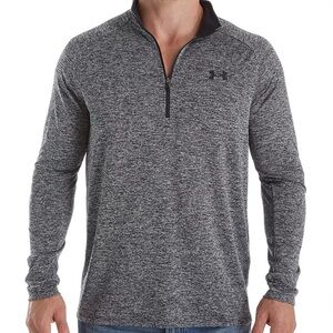 Under Armour Tech Black and Gray Long Sleeve Pullover XL Quarter Half Zip